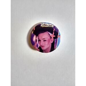 Boy George Culture Club Music Memorabilia Pinback Button Badge Glam Pop 1.25"